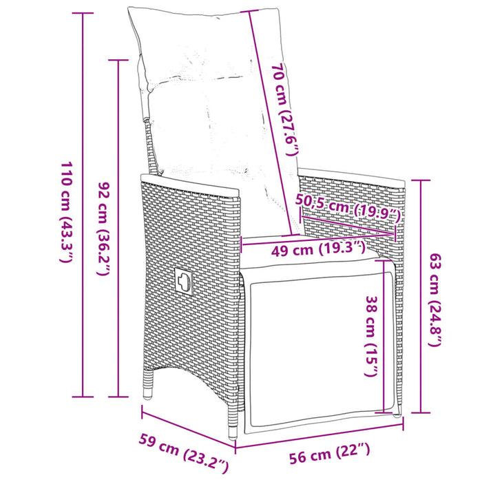 3 Piece Garden Bistro Set With Cushions Grey Poly Rattan Txilkli