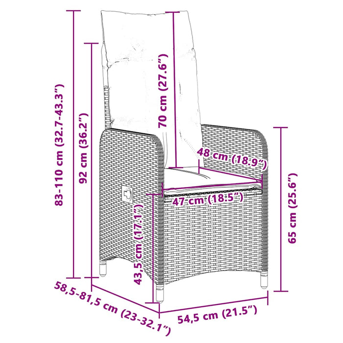 3 Piece Garden Bistro Set With Cushions Black Poly Rattan Txilkni