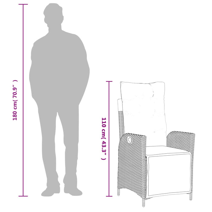 3 Piece Garden Dining Set With Cushions Grey Poly Rattan Txiiapk