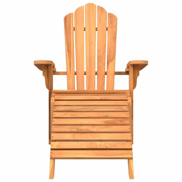 Garden Adirondack Chair With Footrest Solid Wood Teak Abbnbnb