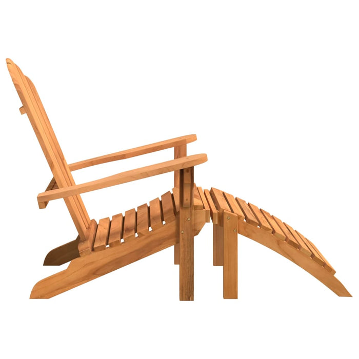 Garden Adirondack Chair With Footrest Solid Wood Teak Abbnbnb