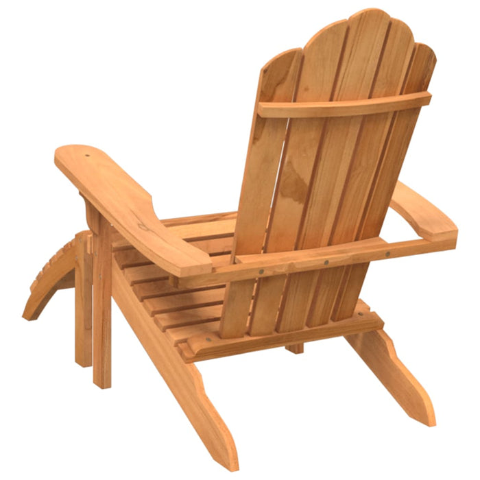 Garden Adirondack Chair With Footrest Solid Wood Teak Abbnbnb