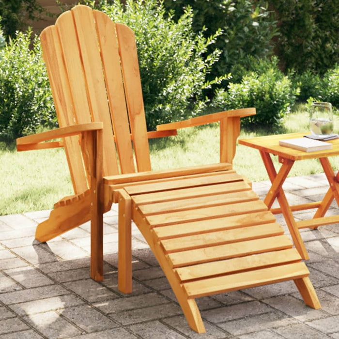 Garden Adirondack Chair With Footrest Solid Wood Teak Abbnbnb
