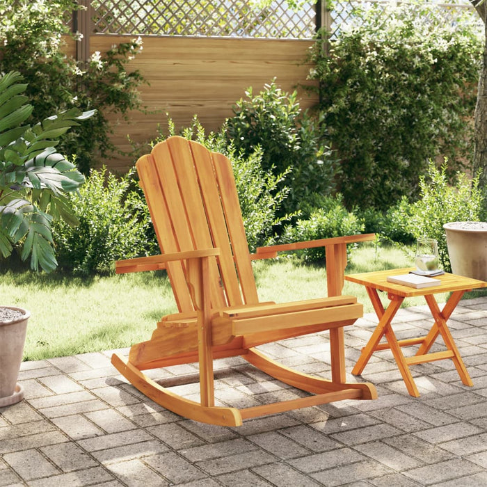Garden Adirondack Rocking Chair Solid Wood Teak Abbnbnx