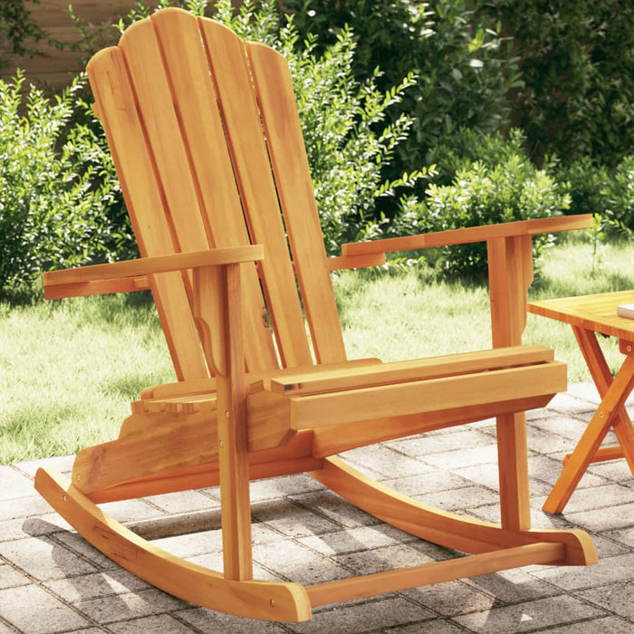 Garden Adirondack Rocking Chair Solid Wood Teak Abbnbnx