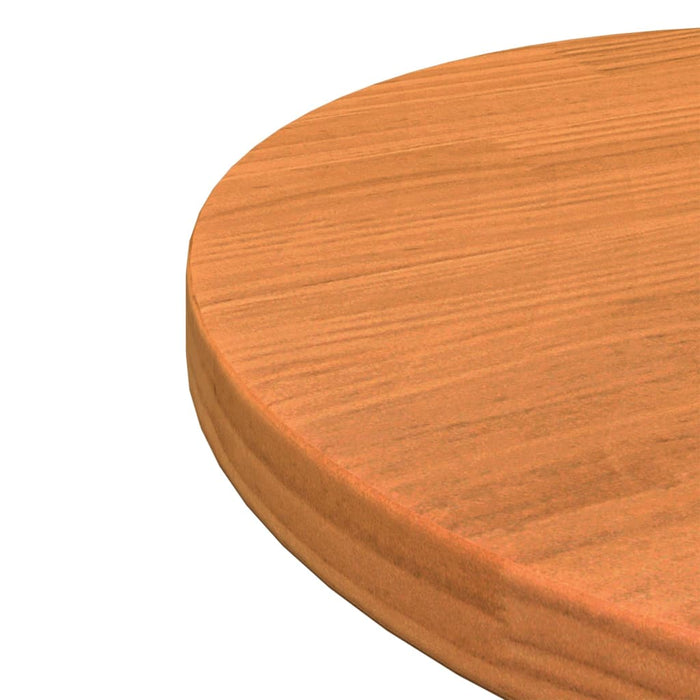 Table Top Round Wax Brown Ø40X2.5 Cm Solid Wood Pine Naioxp