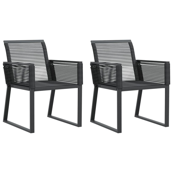 Garden Chairs 2 Pcs Black Poly Rattan Abbnoot