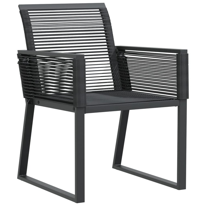 Garden Chairs 2 Pcs Black Poly Rattan Abbnoot