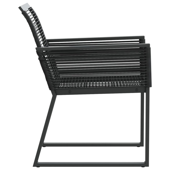 Garden Chairs 2 Pcs Black Poly Rattan Abbnoot