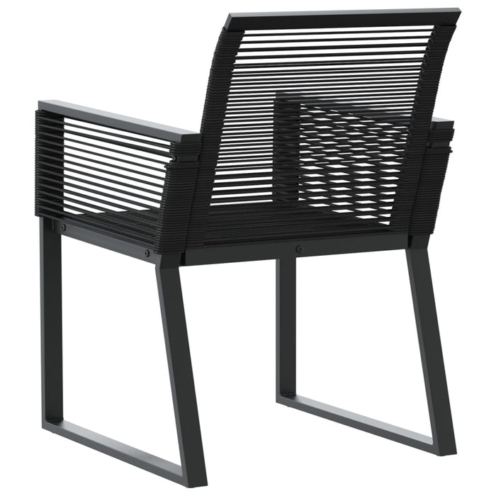 Garden Chairs 2 Pcs Black Poly Rattan Abbnoot