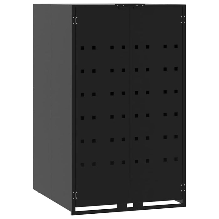 Wheelie Bin Storage For Single Bin Black 69X79X117 Cm Steel Abbnaxa