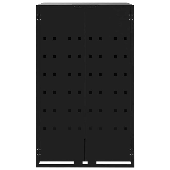 Wheelie Bin Storage For Single Bin Black 69X79X117 Cm Steel Abbnaxa
