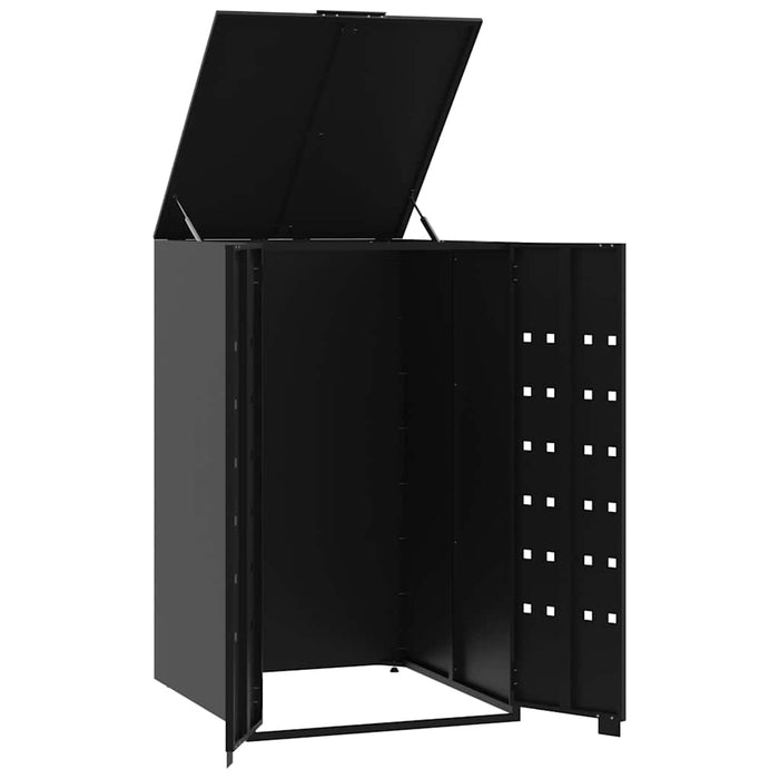 Wheelie Bin Storage For Single Bin Black 69X79X117 Cm Steel Abbnaxa