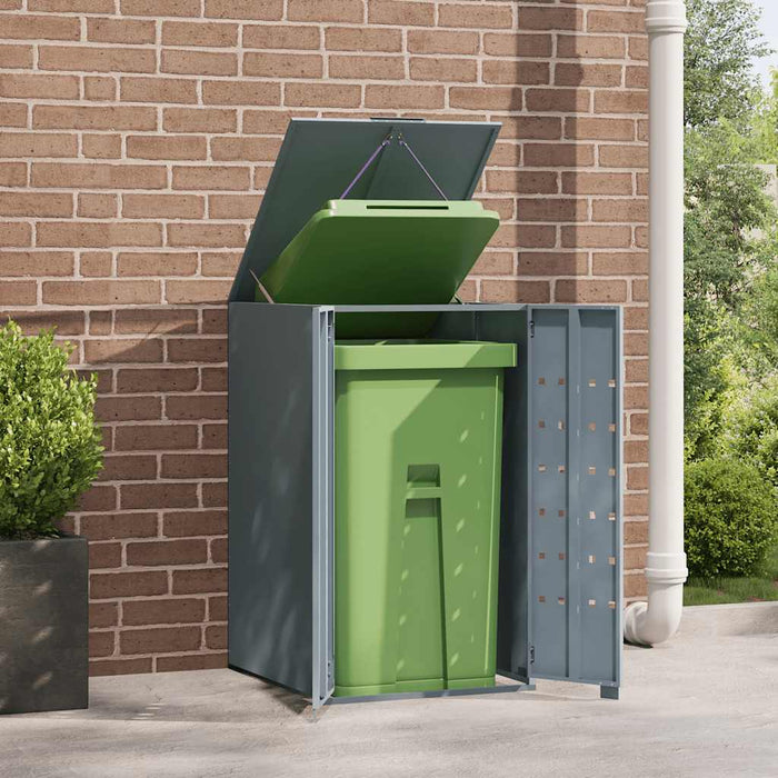 Wheelie Bin Storage For Single Bin Grey 69X79X117 Cm Steel Abbnaxn