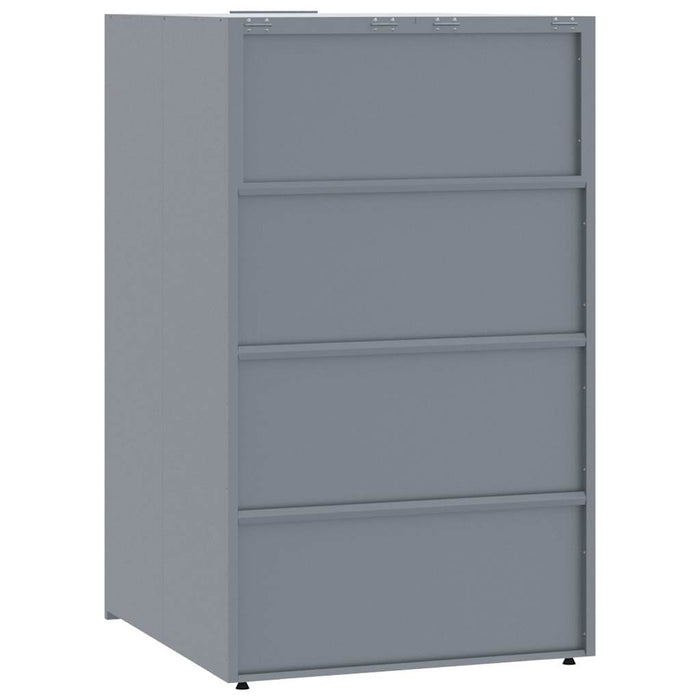 Wheelie Bin Storage For Single Bin Grey 69X79X117 Cm Steel Abbnaxn