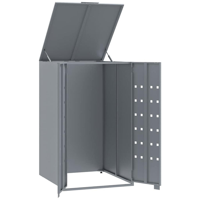 Wheelie Bin Storage For Single Bin Grey 69X79X117 Cm Steel Abbnaxn