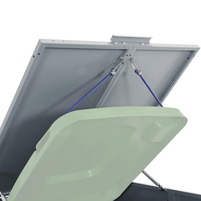 Wheelie Bin Storage For Single Bin Grey 69X79X117 Cm Steel Abbnaxn