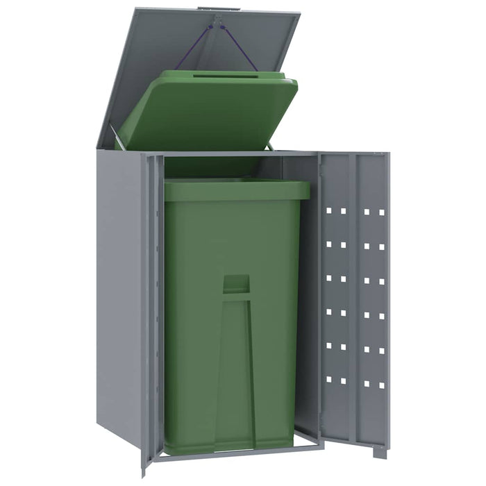Wheelie Bin Storage For Single Bin Grey 69X79X117 Cm Steel Abbnaxn