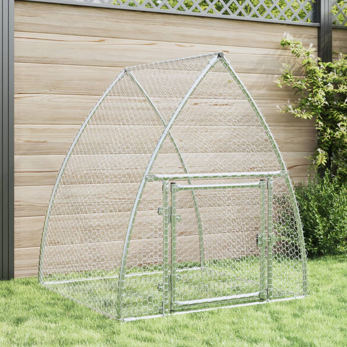 Rabbit Hutch Silver 100X105X120 Cm Galvanised Steel Txnopxi