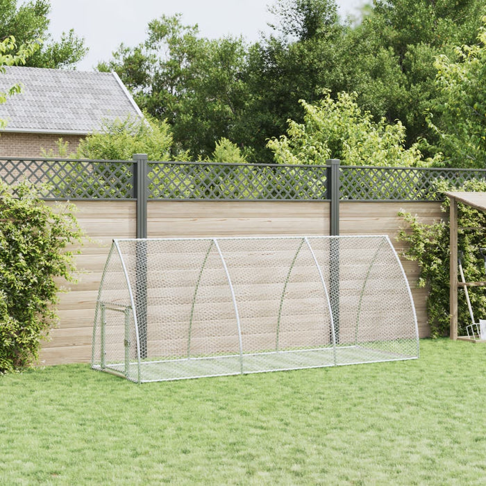 Rabbit Hutch Silver 300X105X120 Cm Galvanised Steel Txnopxn