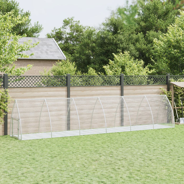 Rabbit Hutch Silver 600X105X120 Cm Galvanised Steel Txnopxk