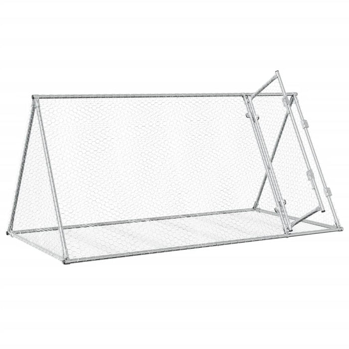 Rabbit Hutch Silver 200X105X91 Cm Galvanised Steel Txnoptb