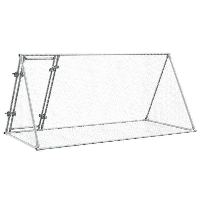 Rabbit Hutch Silver 200X105X91 Cm Galvanised Steel Txnoptb