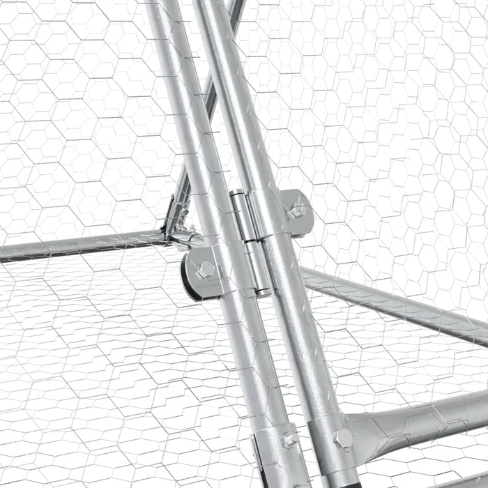 Rabbit Hutch Silver 200X105X91 Cm Galvanised Steel Txnoptb