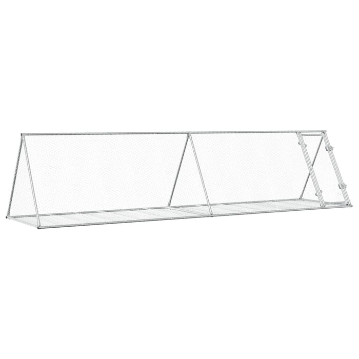Rabbit Hutch Silver 400X105X91 Cm Galvanised Steel Txnopto