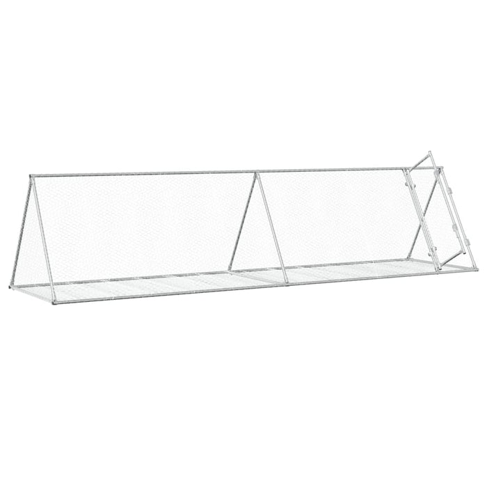Rabbit Hutch Silver 400X105X91 Cm Galvanised Steel Txnopto