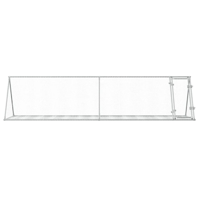 Rabbit Hutch Silver 400X105X91 Cm Galvanised Steel Txnopto