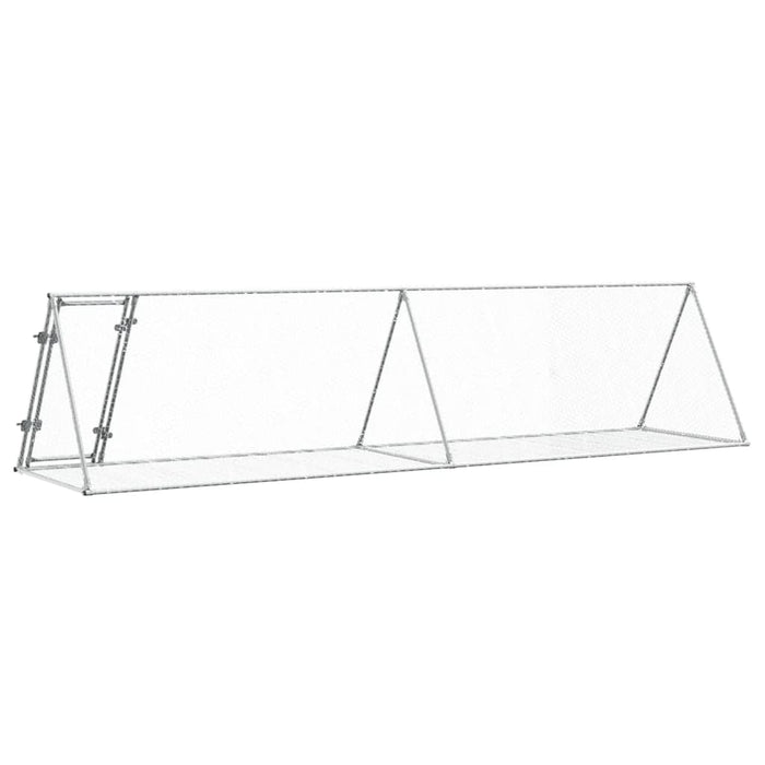 Rabbit Hutch Silver 400X105X91 Cm Galvanised Steel Txnopto