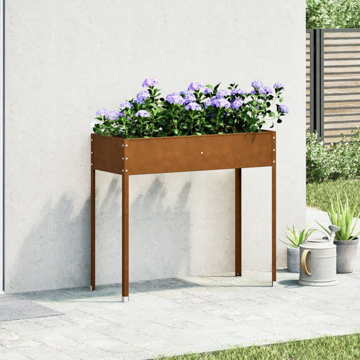Garden Planter 100.5X40.5X90 Cm Weathering Steel Abbnklo