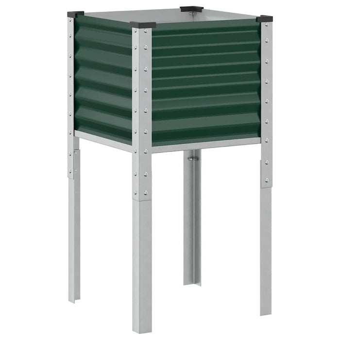 Garden Planter Green 45X45X88 Cm Steel Abbnklt