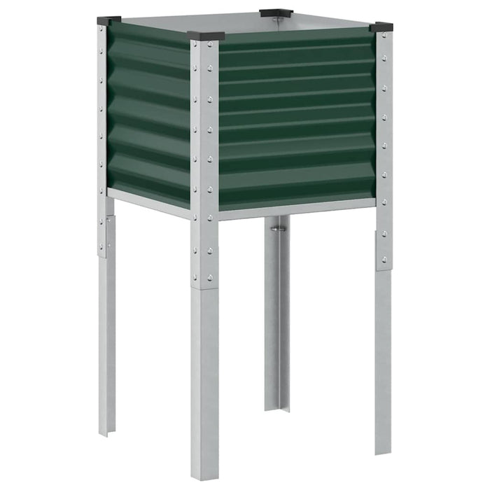 Garden Planter Green 45X45X88 Cm Steel Abbnklt