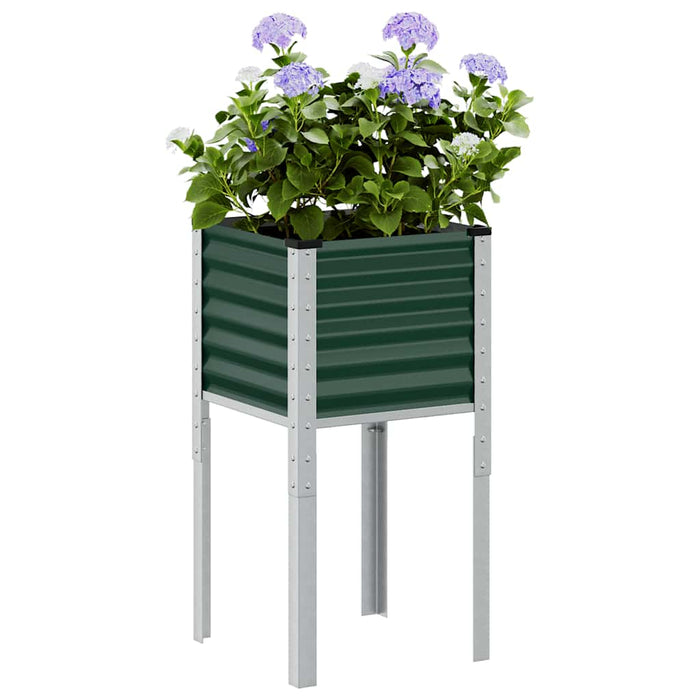 Garden Planter Green 45X45X88 Cm Steel Abbnklt