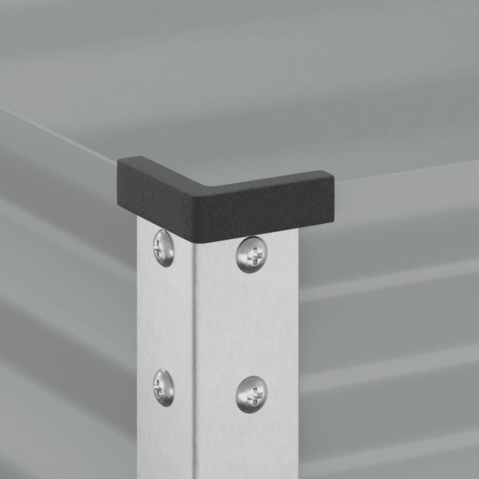 Garden Planter Grey 45X45X88 Cm Steel Abbnkla