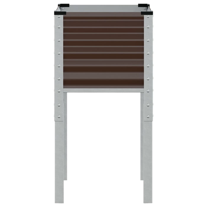 Garden Planter Brown 45X45X88 Cm Steel Abbnklp