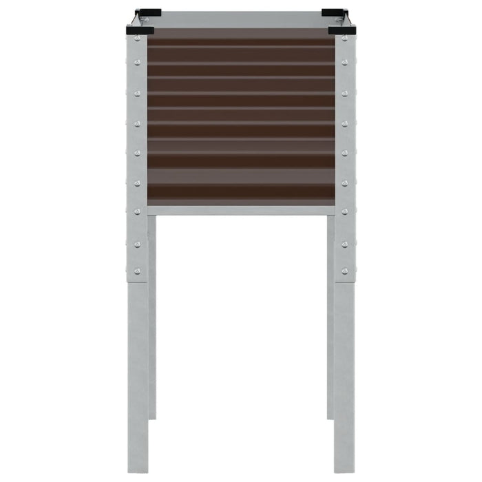 Garden Planter Brown 45X45X88 Cm Steel Abbnklp