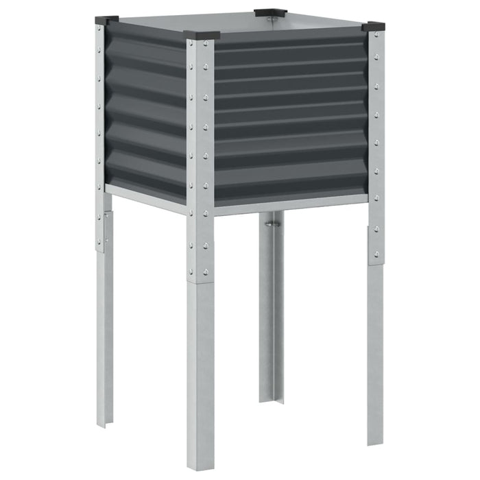 Garden Planter Anthracite 45X45X88 Cm Steel Abbnkll