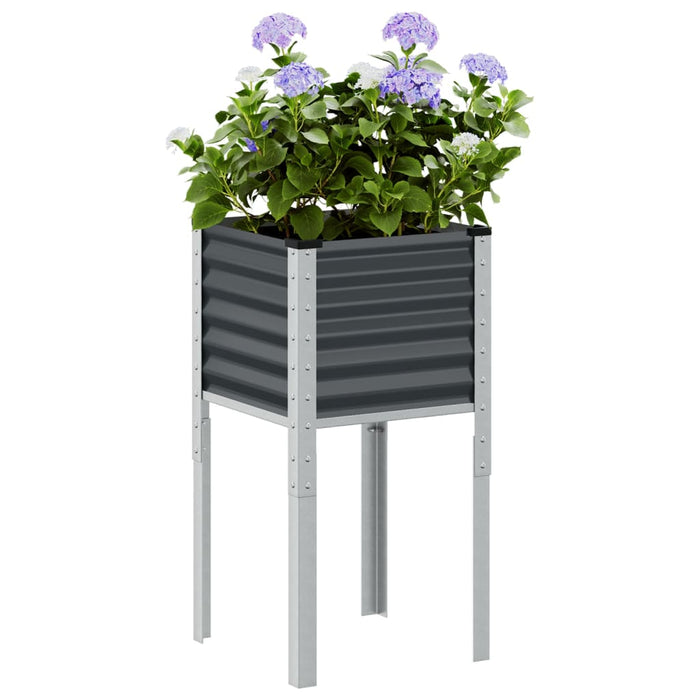 Garden Planter Anthracite 45X45X88 Cm Steel Abbnkll