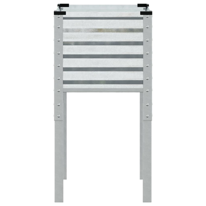 Garden Planter 45X45X88 Cm Galvanised Steel Abbnkli