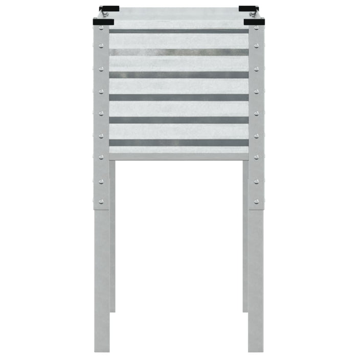 Garden Planter 45X45X88 Cm Galvanised Steel Abbnkli