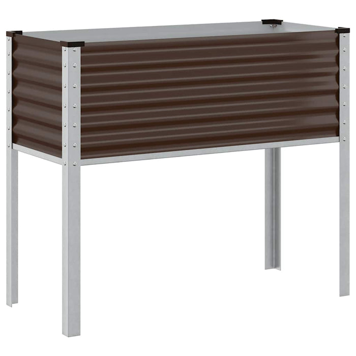 Garden Planter Brown 100X45X90 Cm Steel Abbnkio