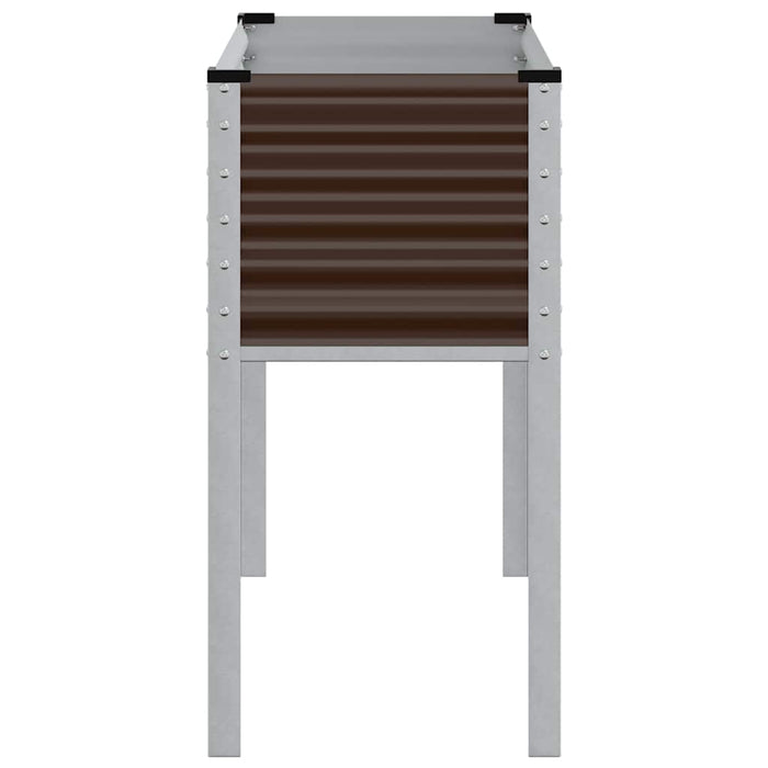 Garden Planter Brown 100X45X90 Cm Steel Abbnkio