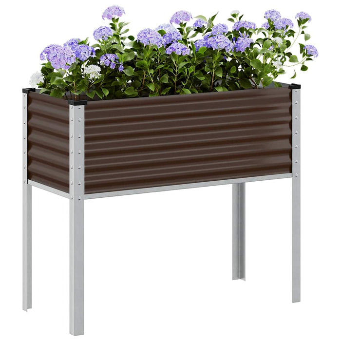 Garden Planter Brown 100X45X90 Cm Steel Abbnkio
