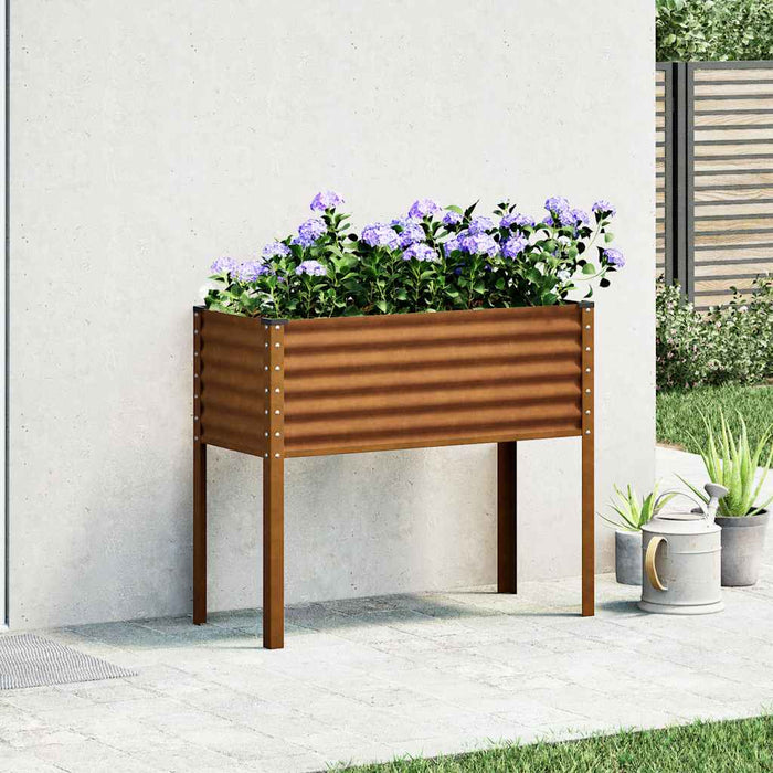 Garden Planter 100X45X90 Cm Weathering Steel Abbnkia