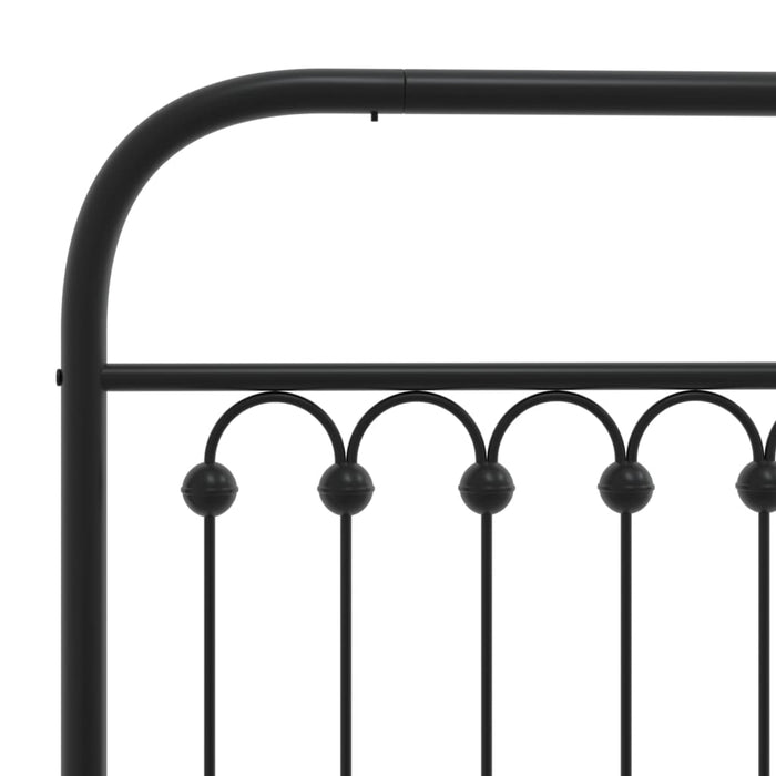 King Single Size Metal Bed Frame Without Mattress With Headboard Black 107X203 Cm Tilpkl
