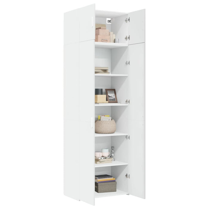 Storage Cabinet White 70X42.5X225 Cm Engineered Wood Txnotxx