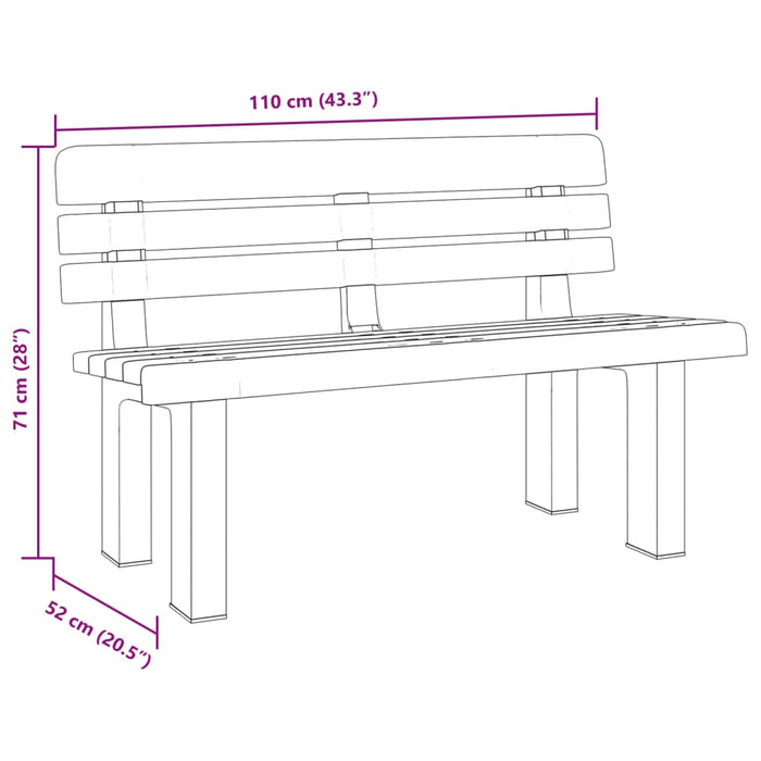 Garden Bench Anthracite 110X52X71 Cm Polypropylene Abbktnb